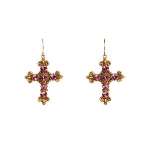 VIRGINS SAINTS & ANGELS VSA Addie Earrings Gold & Fuchsia Pink
